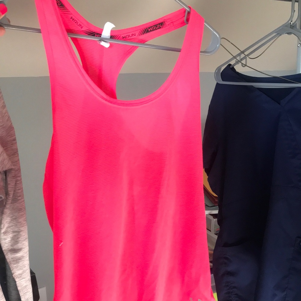 Under armour racerback hot pink tank top